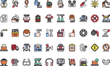 Düzenlenebilir Vuruşlu Yüksek Kalite Vektör Simgeleri Koleksiyonu Üretiliyor. Profesyonel ve Yaratıcı Projeler için ideal.