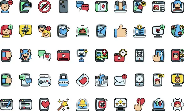 Düzenlenebilir Vuruşlu Sosyal Ağ simgeleri Yüksek Kalite Vektör Simgeleri Koleksiyonu. Profesyonel ve Yaratıcı Projeler için ideal.