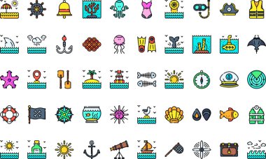 Sealife simgeleri Düzenlenebilir Vuruşlu Yüksek Kaliteli Vektör Simgeleri Koleksiyonu. Profesyonel ve Yaratıcı Projeler için ideal.