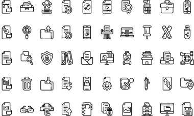 Belge dosyaları simgeleri Basit vektör simgesi. Web mobil UI ögesi için resimleme sembolü tasarım şablonu. 