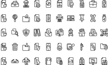 Belge dosyaları simgeleri Basit vektör simgesi. Web mobil UI ögesi için resimleme sembolü tasarım şablonu. 