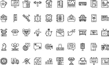 Medya reklam simgeleri Basit vektör simgesi. Web mobil UI ögesi için resimleme sembolü tasarım şablonu. 