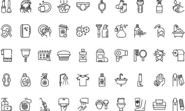 Hijyen rutini simgeleri basit vektör simgesi. Web mobil UI ögesi için resimleme sembolü tasarım şablonu. 