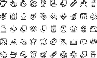 Kahvaltı simgeleri basit vektör simgesi. Web mobil UI ögesi için resimleme sembolü tasarım şablonu. 