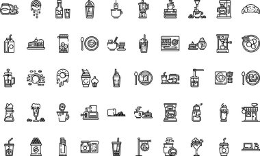 Kafe ikonları basit vektör ikonu. Web mobil UI ögesi için resimleme sembolü tasarım şablonu. 