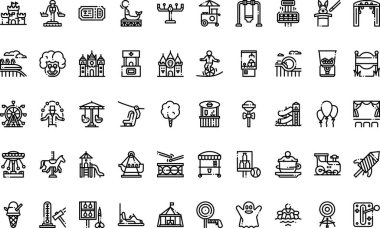 Lunapark simgeleri basit vektör simgesi. Web mobil UI ögesi için resimleme sembolü tasarım şablonu. 