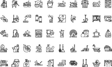 Simgeler temizleniyor Basit vektör simgesi. Web mobil UI ögesi için resimleme sembolü tasarım şablonu. 