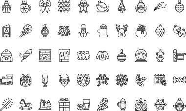 Noel çizgisi simgeleri basit vektör simgesi. Web mobil UI ögesi için resimleme sembolü tasarım şablonu. 