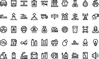 Kirlilik simgeleri: Düzenlenebilir Vuruşlu Yüksek Kalite Vektör Simgeleri Koleksiyonu. Profesyonel ve Yaratıcı Projeler için ideal.