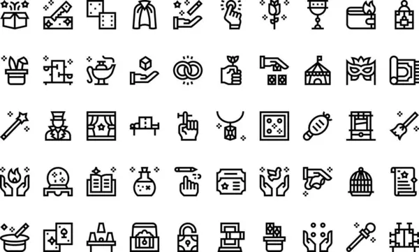 Düzenlenebilir Vuruşlu Sihirli Simgeler Yüksek Kaliteli Vektör Simgeleri Koleksiyonu. Profesyonel ve Yaratıcı Projeler için ideal.