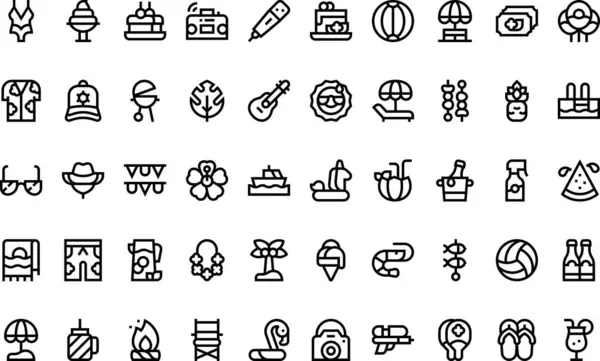 Yaz partisi simgeleri Yüksek Kaliteli Vektör Simgeleri Koleksiyonu Düzenlenebilir Vuruşlu. Profesyonel ve Yaratıcı Projeler için ideal.