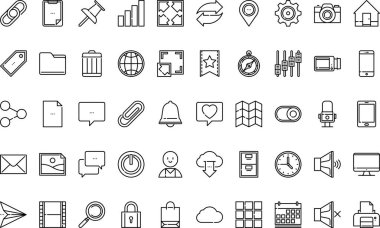 Temel simgeler basit vektör simgesi. Web mobil UI ögesi için resimleme sembolü tasarım şablonu. 