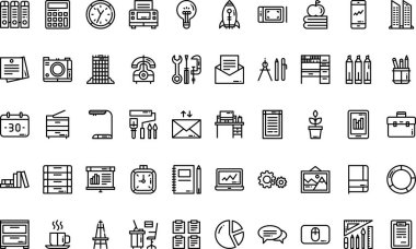 Düzenlenebilir Vuruşlu İşyeri simgeleri Yüksek Kalite Vektör Simgeleri Koleksiyonu. Profesyonel ve Yaratıcı Projeler için ideal