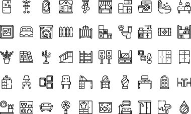 Ev ve yaşayan simgeler basit vektör simgesi. Web mobil UI ögesi için resimleme sembolü tasarım şablonu. 