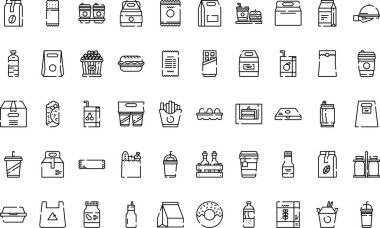 Fast food simgeleri basit vektör simgesi. Web mobil UI ögesi için resimleme sembolü tasarım şablonu. 