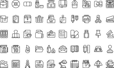 Ofis malzeme simgesi Yüksek Kaliteli Vektör Simgeleri Koleksiyonu Düzenlenebilir Vuruşlu. Profesyonel ve Yaratıcı Projeler için ideal.