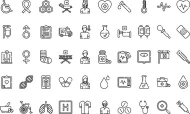 Tıp hastanesinin simgeleri basit vektör ikonu. Web mobil UI ögesi için resimleme sembolü tasarım şablonu. 