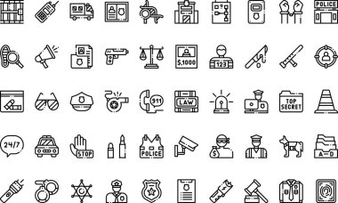 Polis simgeleri basit vektör ikonu. Web mobil UI ögesi için resimleme sembolü tasarım şablonu. 