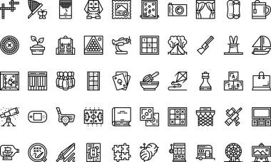 Hobiler ve boş zaman simgeleri Yüksek Kaliteli Vektör Simgeleri Koleksiyonu ve Düzenlenebilir Vuruşlar. Profesyonel ve Yaratıcı Projeler için ideal