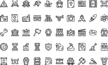 Tarih simgeleri basit vektör simgesi. Web mobil UI ögesi için resimleme sembolü tasarım şablonu. 