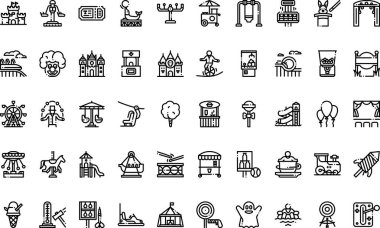 Lunapark simgeleri basit vektör simgesi. Web mobil UI ögesi için resimleme sembolü tasarım şablonu. 