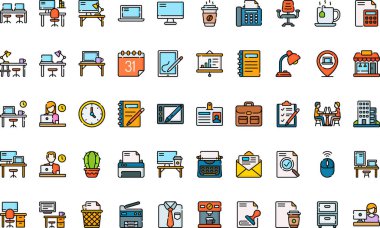 Düzenlenebilir Vuruşlu İşyeri simgeleri Yüksek Kalite Vektör Simgeleri Koleksiyonu. Profesyonel ve Yaratıcı Projeler için ideal.