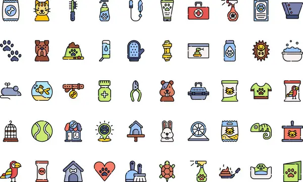 Pet shop simgeleri Yüksek Kaliteli Vektör Simgeleri Koleksiyonu Düzenlenebilir Vuruşlu. Profesyonel ve Yaratıcı Projeler için ideal.