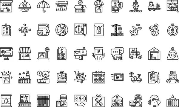 Lojistik dağıtım simgeleri basit vektör simgesi. Web mobil UI ögesi için resimleme sembolü tasarım şablonu. 