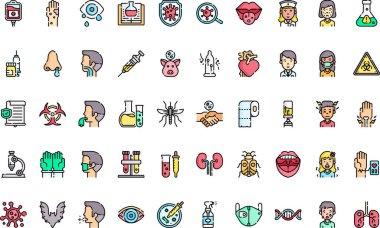 Virüs iletim simgeleri Düzenlenebilir Vuruşlu Yüksek Kalite Vektör Simgeleri Koleksiyonu. Profesyonel ve Yaratıcı Projeler için ideal.