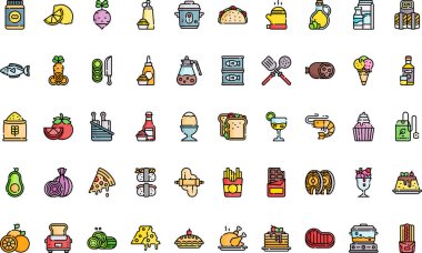 Gastronomi simgeleri Yüksek Kaliteli Vektör Simgeleri Koleksiyonu ve Düzenlenebilir Vuruş. Profesyonel ve Yaratıcı Projeler için ideal.