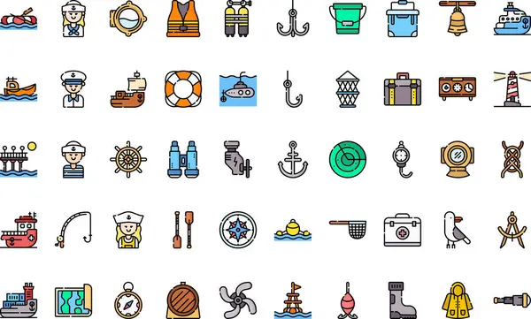 Düzenlenebilir Vuruşlu Sailor simgeleri Yüksek Kaliteli Vektör Simgeleri Koleksiyonu. Profesyonel ve Yaratıcı Projeler için ideal.