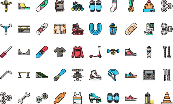 Düzenlenebilir Vuruşlu Kaykay simgeleri Yüksek Kalite Vektör Simgeleri Koleksiyonu. Profesyonel ve Yaratıcı Projeler için ideal.