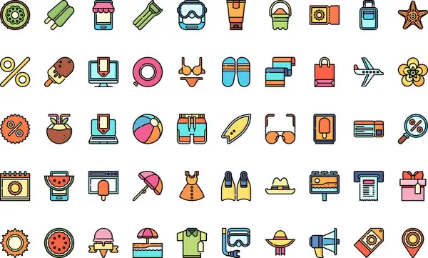 Yaz satış simgeleri Yüksek Kalite Vektör Simgeleri Düzenlenebilir Vuruşlar Koleksiyonu. Profesyonel ve Yaratıcı Projeler için ideal.