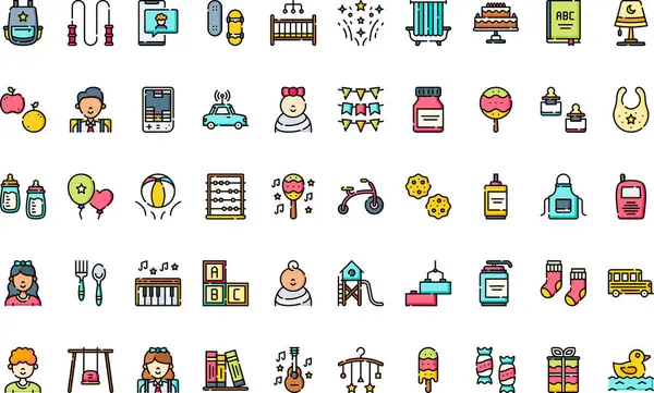 Çocuk simgeleri: Düzenlenebilir Vuruşlu Yüksek Kalite Vektör Simgeleri Koleksiyonu. Profesyonel ve Yaratıcı Projeler için ideal.