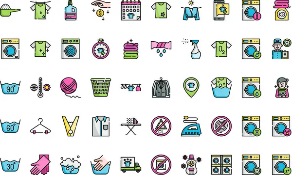 Düzenlenebilir Vuruşlu Çamaşır Simgeleri Yüksek Kalite Vektör Simgeleri Koleksiyonu. Profesyonel ve Yaratıcı Projeler için ideal.