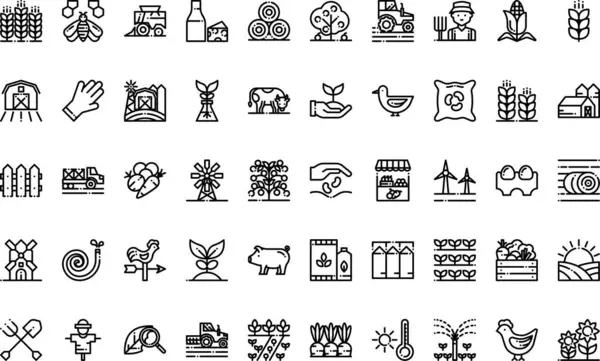 Düzenlenebilir Vuruşlu Tarım Simgeleri Yüksek Kaliteli Vektör Simgeleri Koleksiyonu. Profesyonel ve Yaratıcı Projeler için ideal