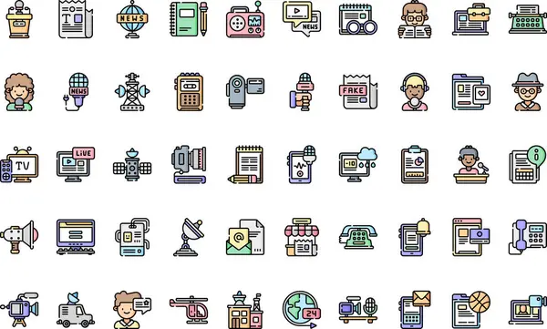 Düzenlenebilir Vuruşlu Haber Simgeleri Yüksek Kalite Vektör Simgeleri Koleksiyonu. Profesyonel ve Yaratıcı Projeler için ideal.