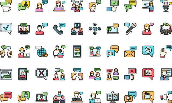 Düzenlenebilir Vuruşlu Yüksek Kalite Vektör Simgeleri Koleksiyonu tartışması simgeleri. Profesyonel ve Yaratıcı Projeler için ideal.