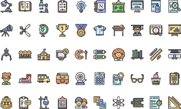 Okul simgeleri Yüksek Kaliteli Vektör Simgeleri Koleksiyonuna Düzenlenebilir Vuruşlu. Profesyonel ve Yaratıcı Projeler için ideal.