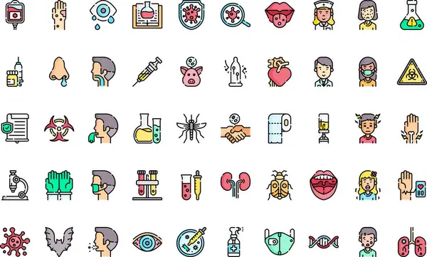 Virüs iletim simgeleri Düzenlenebilir Vuruşlu Yüksek Kalite Vektör Simgeleri Koleksiyonu. Profesyonel ve Yaratıcı Projeler için ideal.