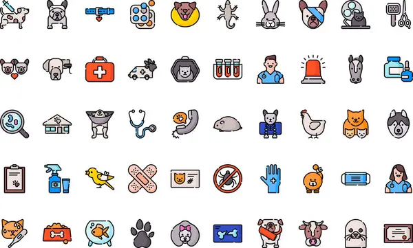 Düzenlenebilir Vuruşlu Veteriner Simgeleri Yüksek Kaliteli Vektör Simgeleri Koleksiyonu. Profesyonel ve Yaratıcı Projeler için ideal.