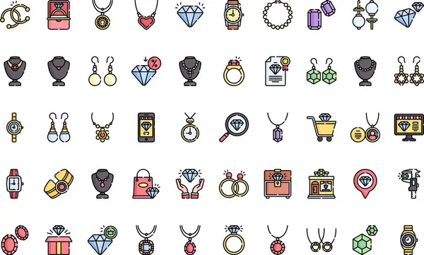 Düzenlenebilir Vuruşlu Mücevher Simgeleri Yüksek Kaliteli Vektör Simgeleri Koleksiyonu. Profesyonel ve Yaratıcı Projeler için ideal