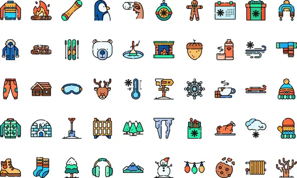 Kış simgeleri Yüksek Kalite Vektör Simgeleri Düzenlenebilir Vuruşla Koleksiyonu. Profesyonel ve Yaratıcı Projeler için ideal.