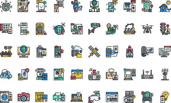 Yüksek Kaliteli Vektör Simgesi Koleksiyonu ve Düzenlenebilir Vuruşlu Teknoloji simgeleri. Profesyonel ve Yaratıcı Projeler için ideal.
