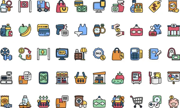 Düzenlenebilir Vuruşlu Yüksek Kalite Vektör Simgeleri Koleksiyonunu Perakende Simgeleri. Profesyonel ve Yaratıcı Projeler için ideal.