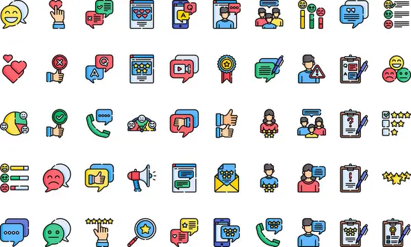 Geribildirim ve referans simgeleri Düzenlenebilir Vuruşlu Yüksek Kalite Vektör Simgeleri Koleksiyonu. Profesyonel ve Yaratıcı Projeler için ideal.