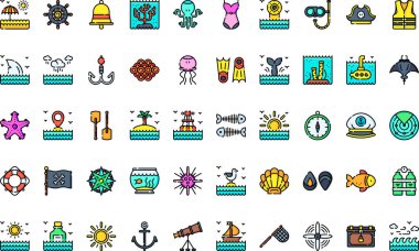 Sealife simgeleri Düzenlenebilir Vuruşlu Yüksek Kaliteli Vektör Simgeleri Koleksiyonu. Profesyonel ve Yaratıcı Projeler için ideal.