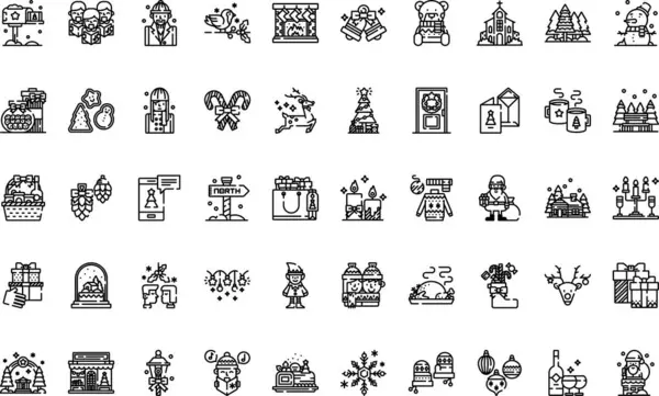 Noel simgeleri basit vektör simgesi. Web mobil UI ögesi için resimleme sembolü tasarım şablonu. 