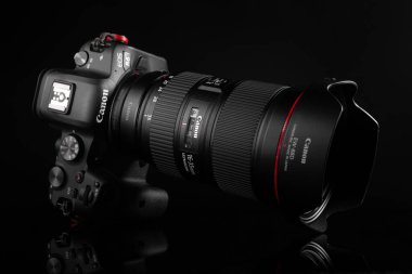 Full Frame Mirrorless Camera on dark Background
