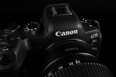 Full Frame Mirrorless Camera on dark Background